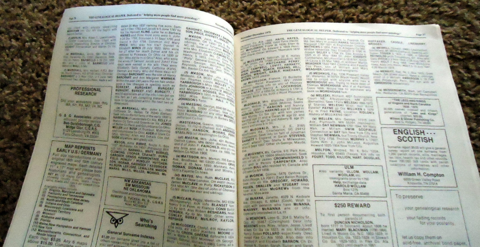 The Genealogical Helper Nov-Dec 1979, The Everton Publishers, 140 pages