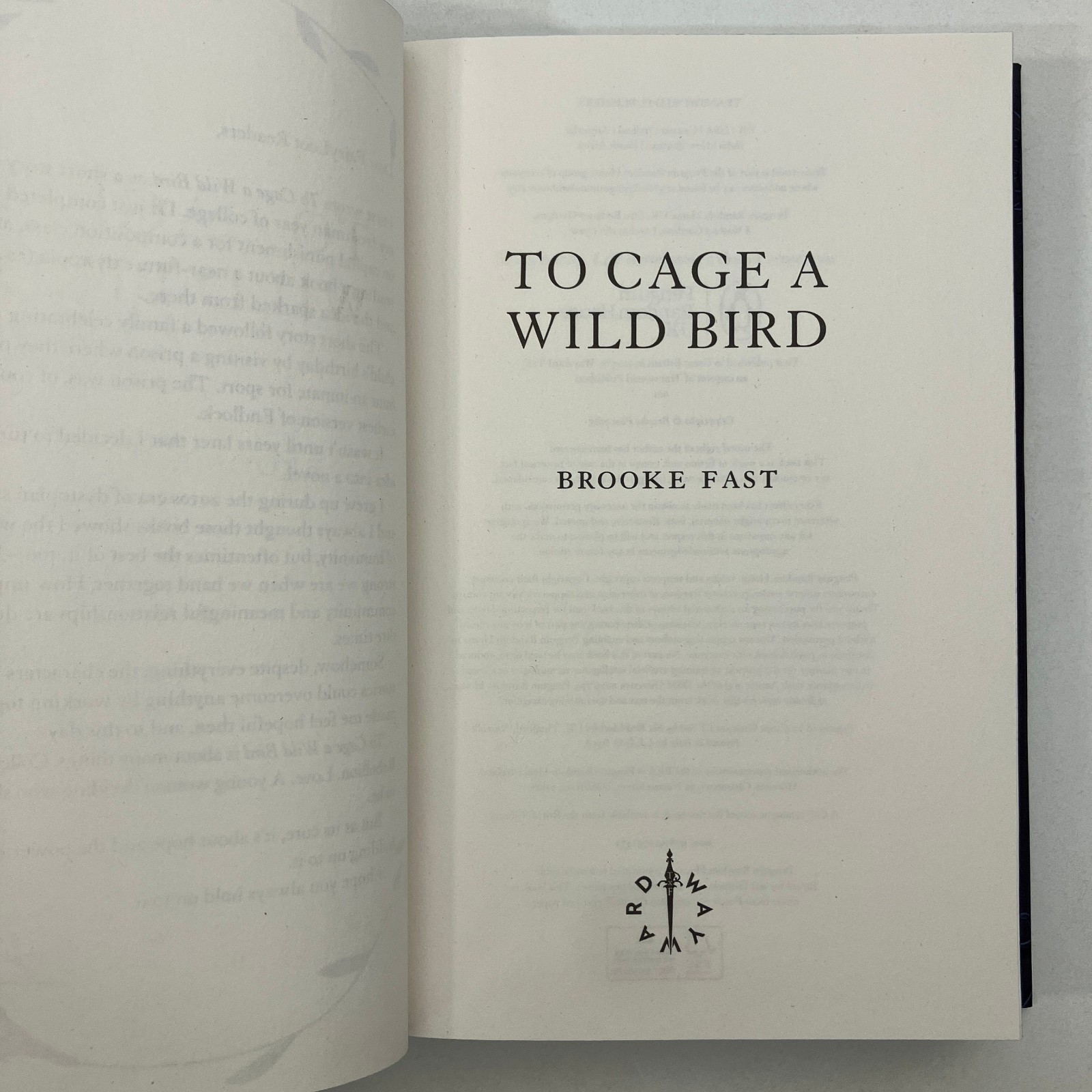 To Cage A Wild Bird Brooke Fast Signed Fairy Loot Exclusive Edition 2025 HCDJ