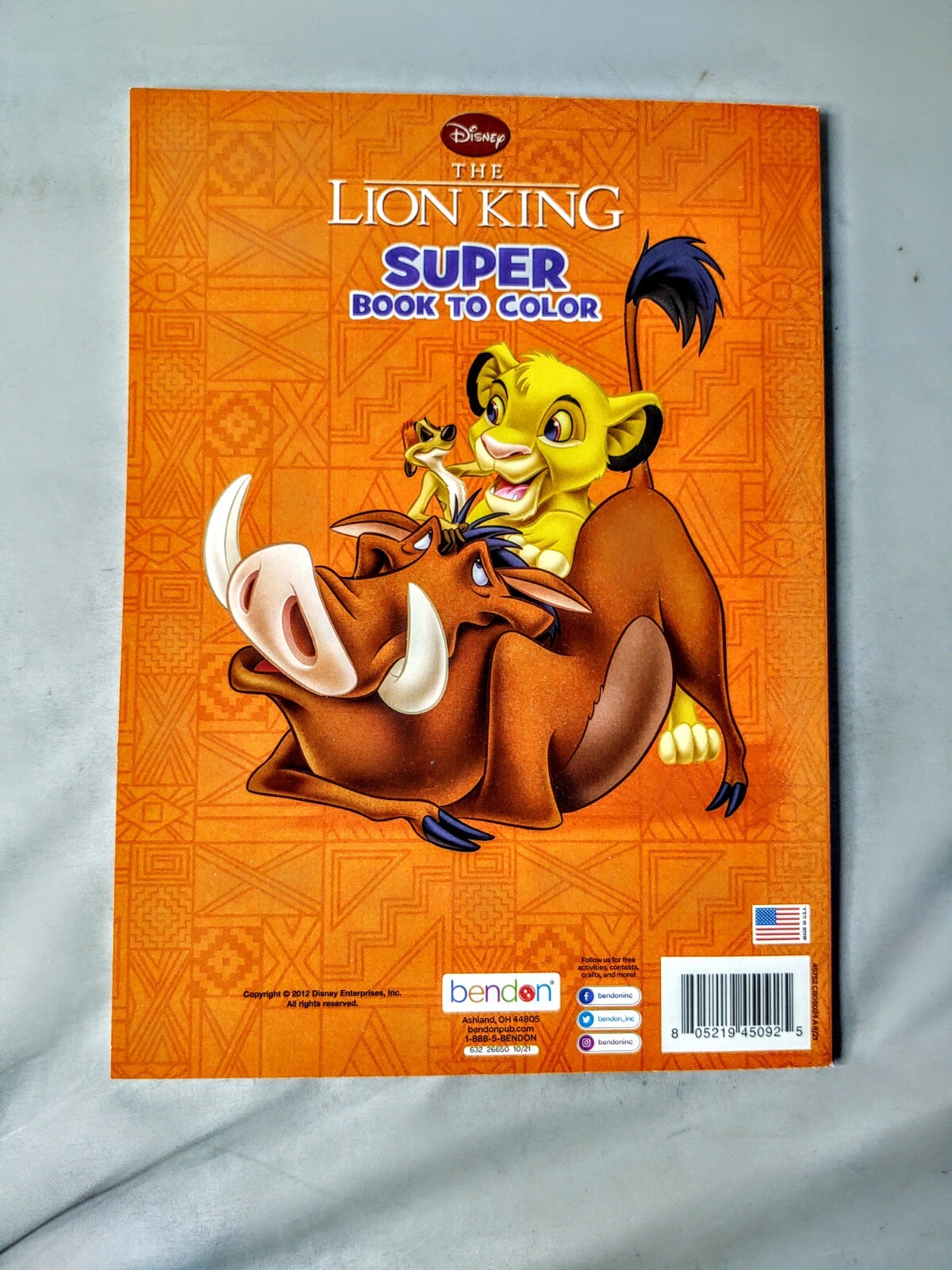 Disney The Lion King Kids Coloring Book Simba Timon Pumba Animal Bendon
