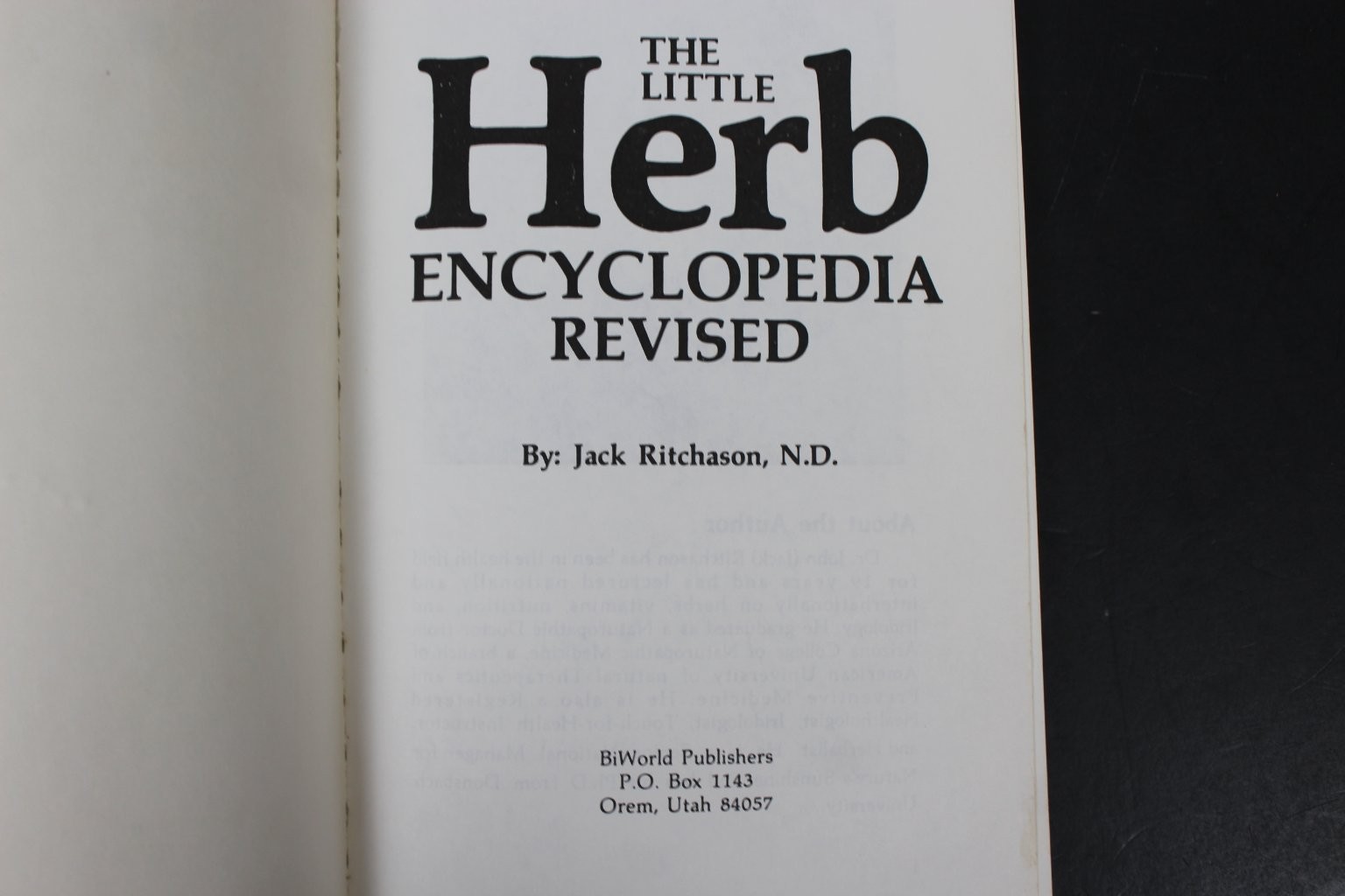 The Little Herb Encyclopedia Jack Ritchason 1982 Revised Natural Remedies PB
