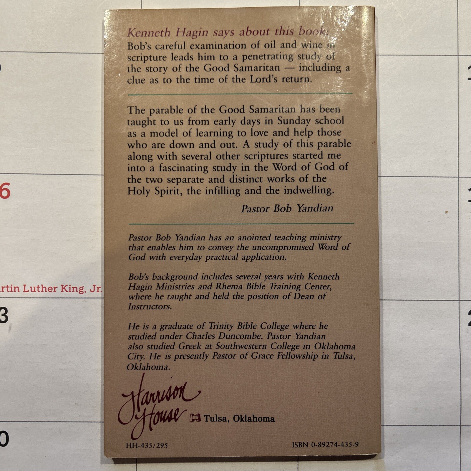 Oil & Wine – Bob Yandian – 1987 – 58 pages – Indwelling/Infilling of Holy Spirit