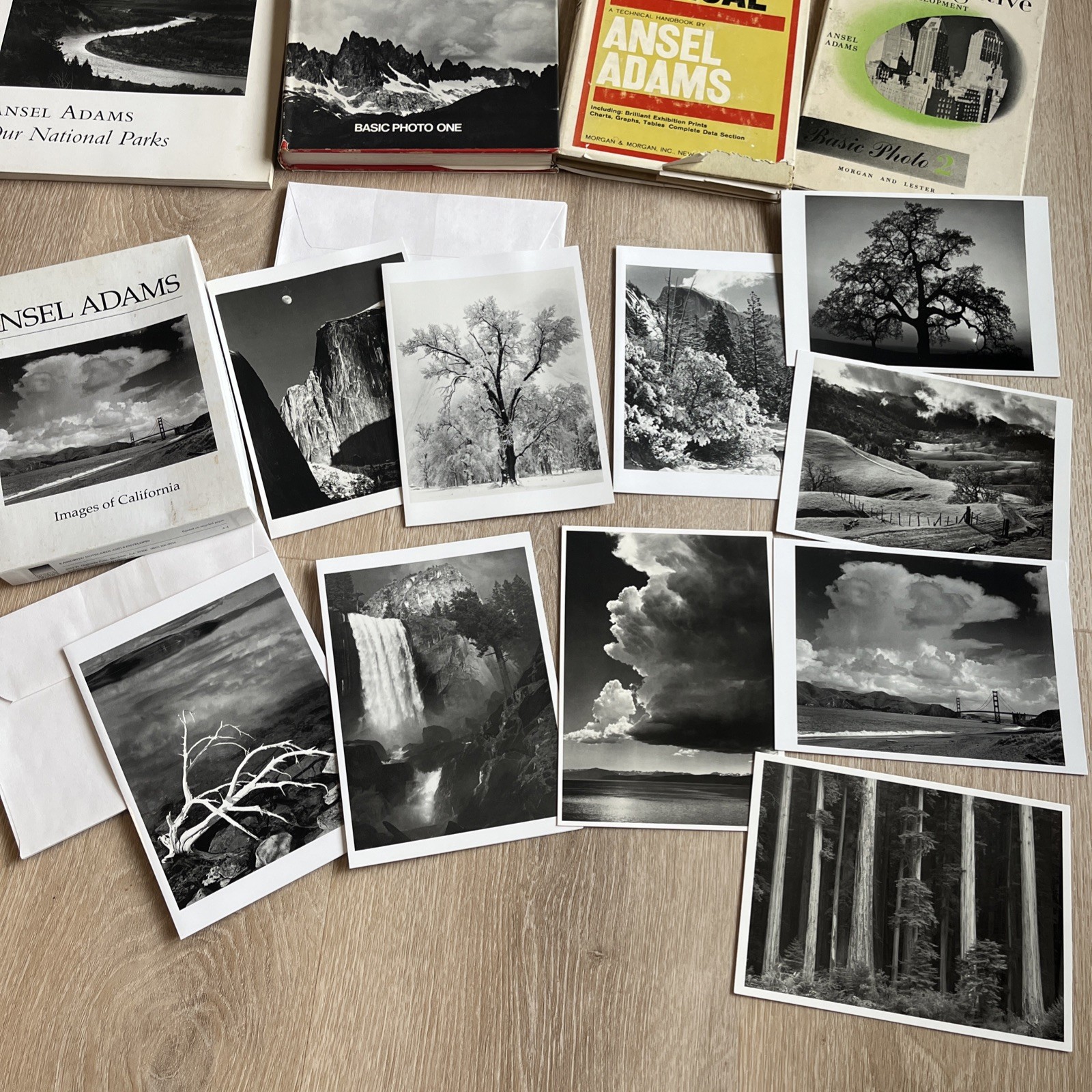 Vtg Ansel Adams Estate Lot 8p Book Collection Boxed Greeting Cards National Park