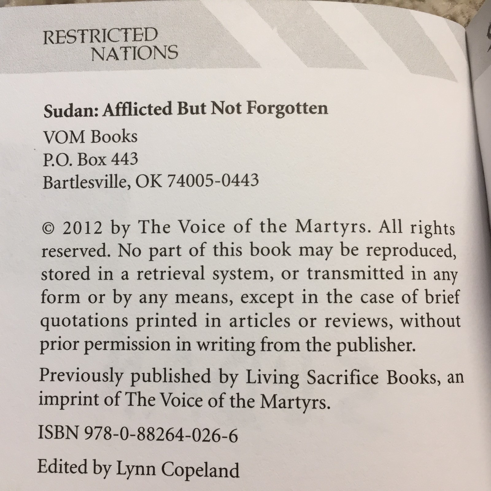 Sudan Afflicted But Not Forgotten The Voice Of The Martyrs With Renee Dylan Book
