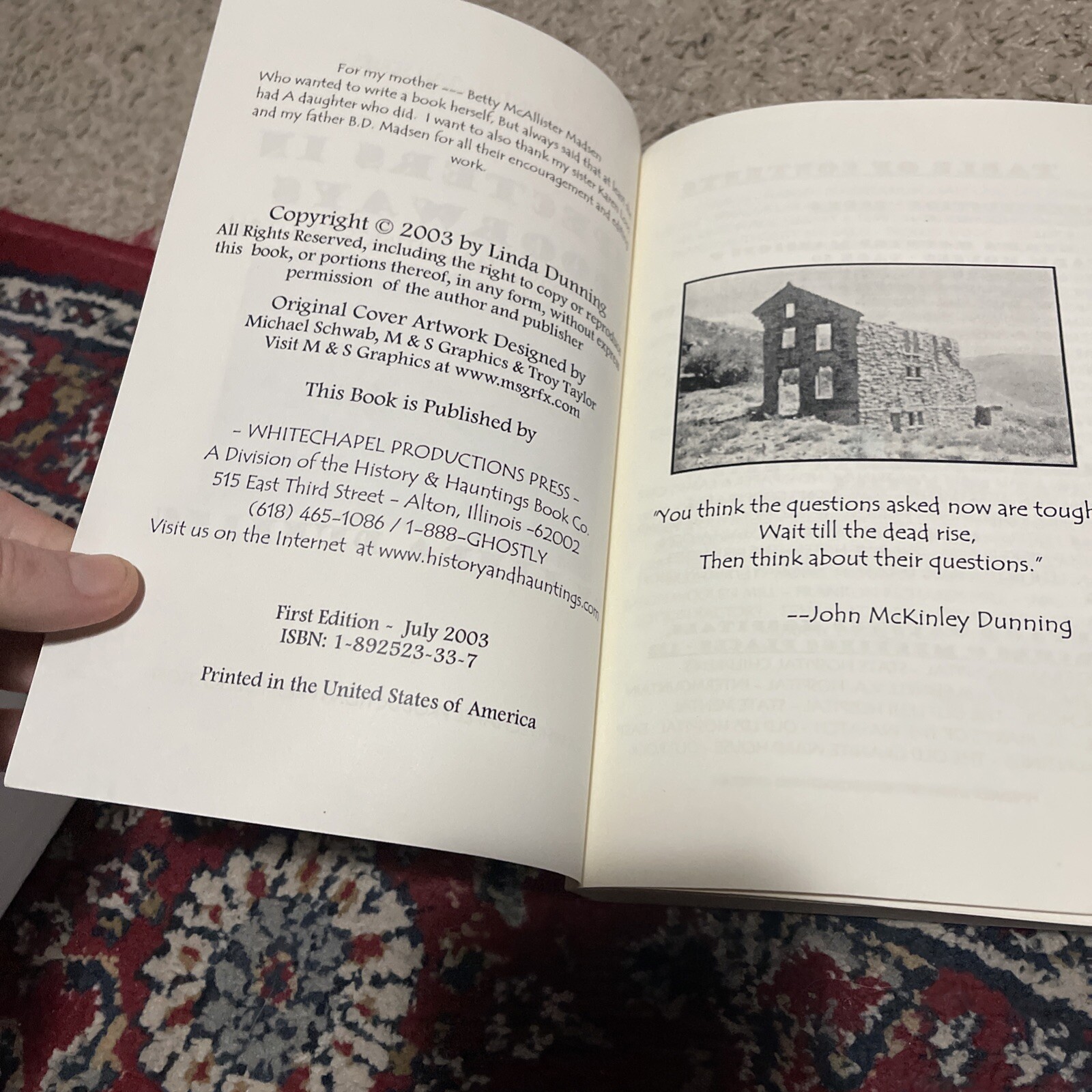Specters in Doorways By Linda Dunning History, And Hauntings Of Utah 1st Edition