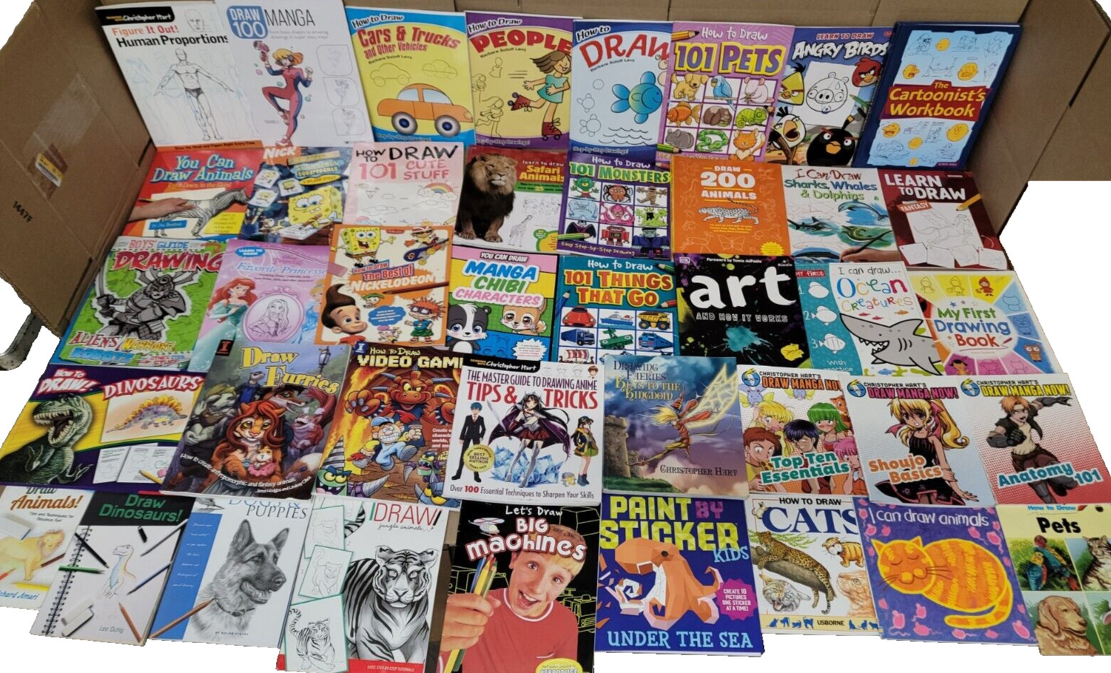 Lot of 10 Learn How to Draw Paint Color Animal Cartoon Children Kids Books Mix