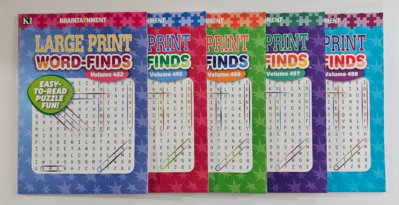 5 New Large Print Word-Finds Puzzle Books Kappa Games Vol# 452-498 ~ Search,Hunt