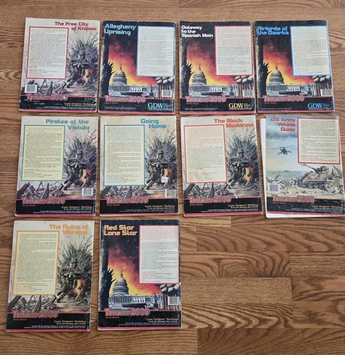 10 Twilight 2000 Military Role Playing Book Lot Used Rare RPG vintage