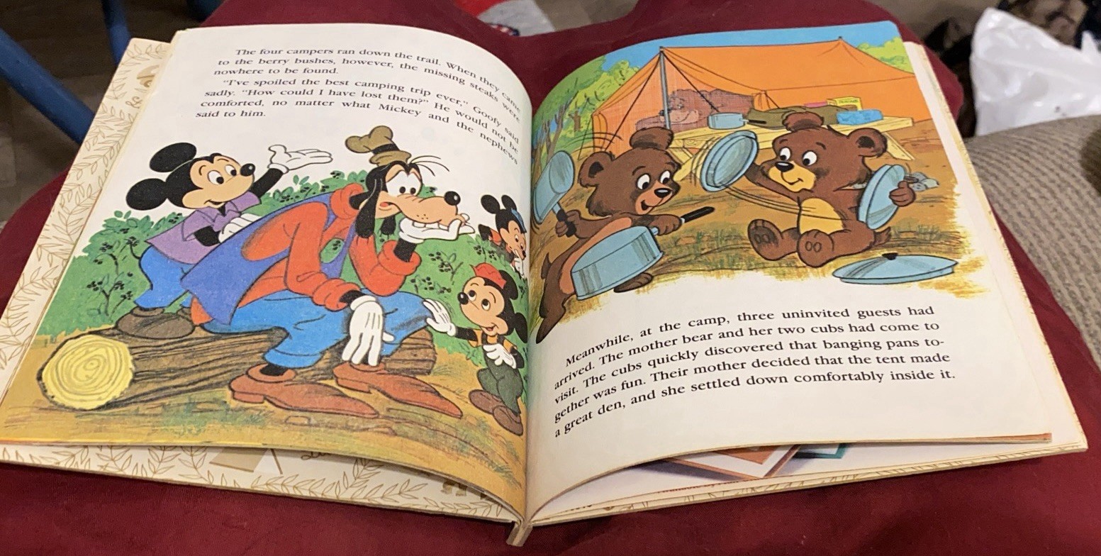 A Little Golden Book Mickey Mouse And Goofy The Big Bear Scare Vintage 1978