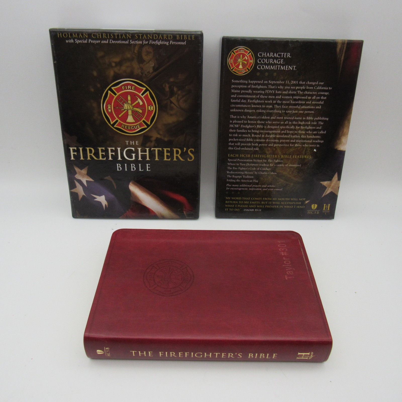 HCSB Firefighter’s Bible Burgundy Soft Simulated Leather Red Letter *READ*