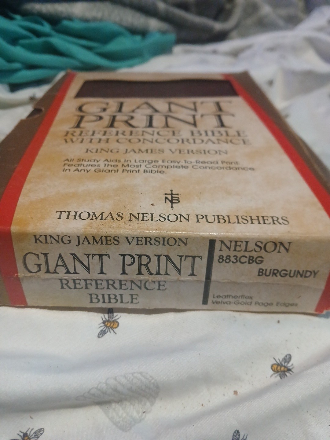 King James Giant Print Reference Bible by Thomas Nelson (1986, Imitation…