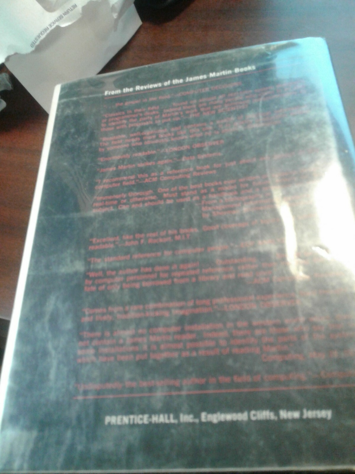 Telecommunications and the Computer Hardcover W/Dust Jacket James Martin