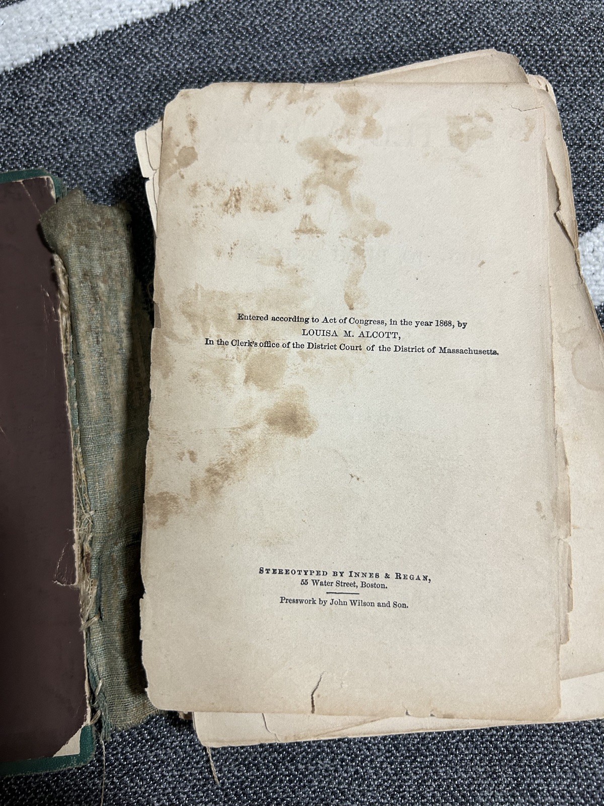 Rare 1870 Little Women by Louisa May Alcott – Roberts Brothers – For Restoration