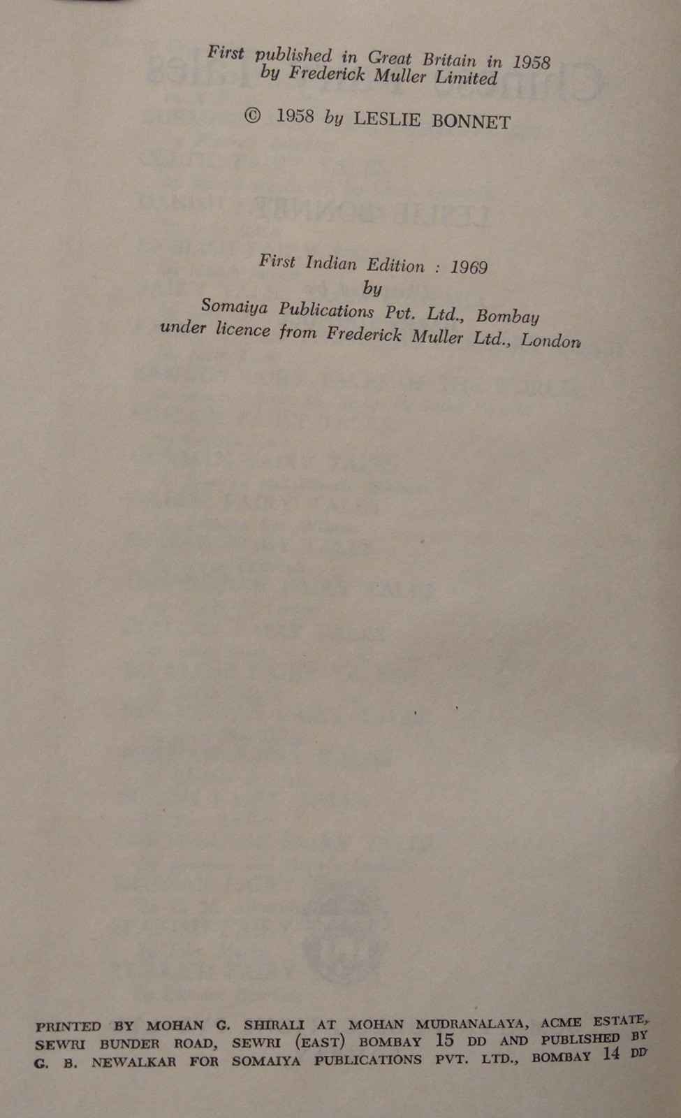 Chinese Fairy Tales, Leslie Bonnet