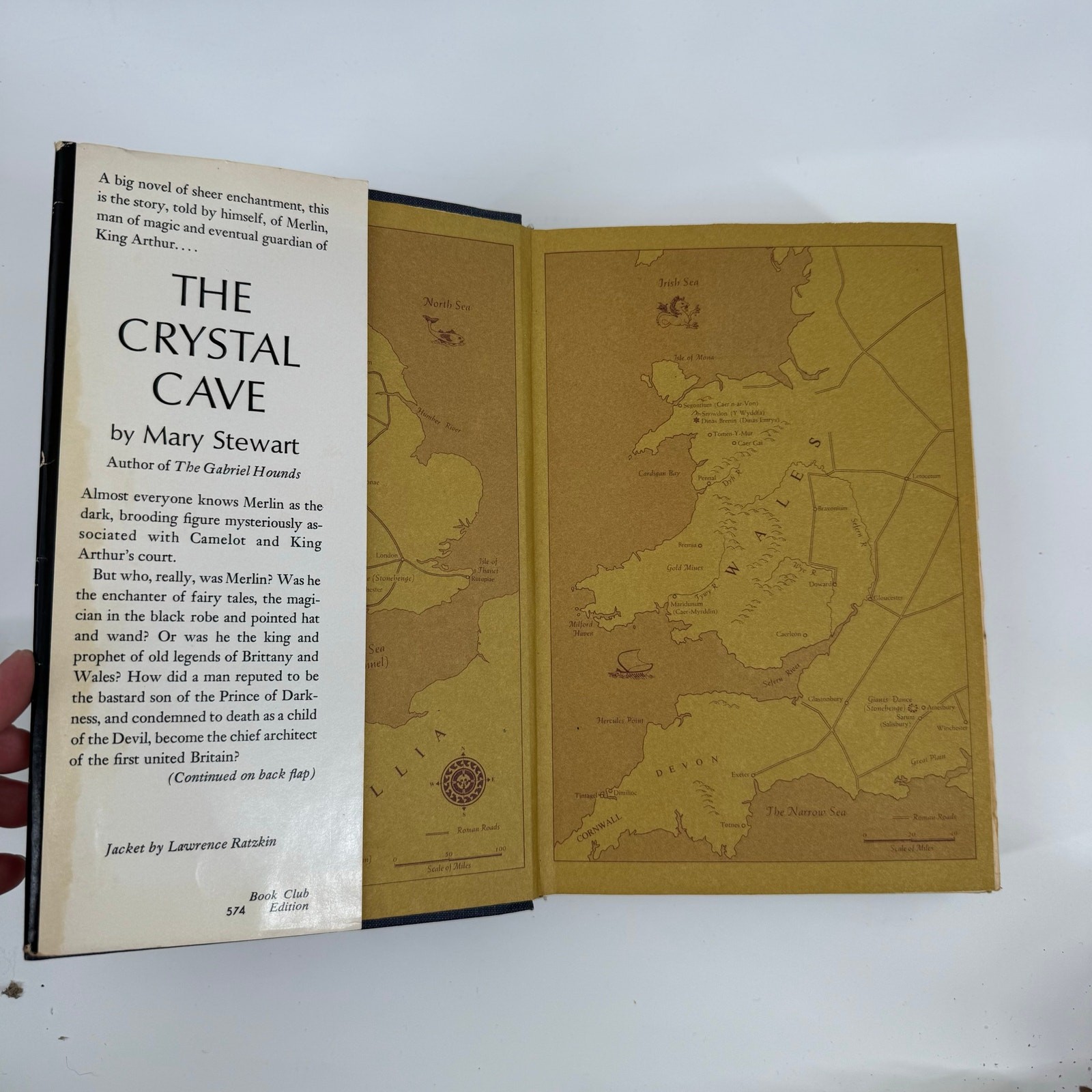 Mary Stewart The Crystal Cave 1970 Book Club Edition Vintage Arthurian Fantasy