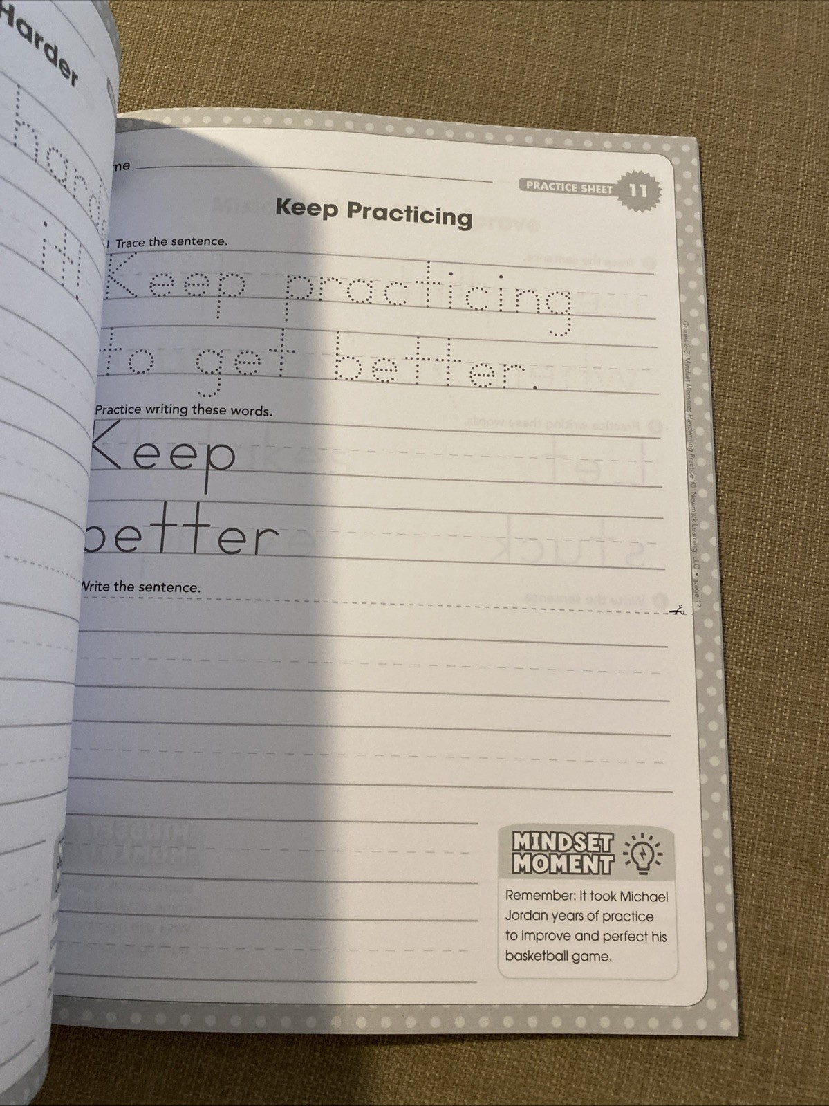 Handwriting Practice Manuscript Gr. 2-3 Mindset Moments by Newmark Learning