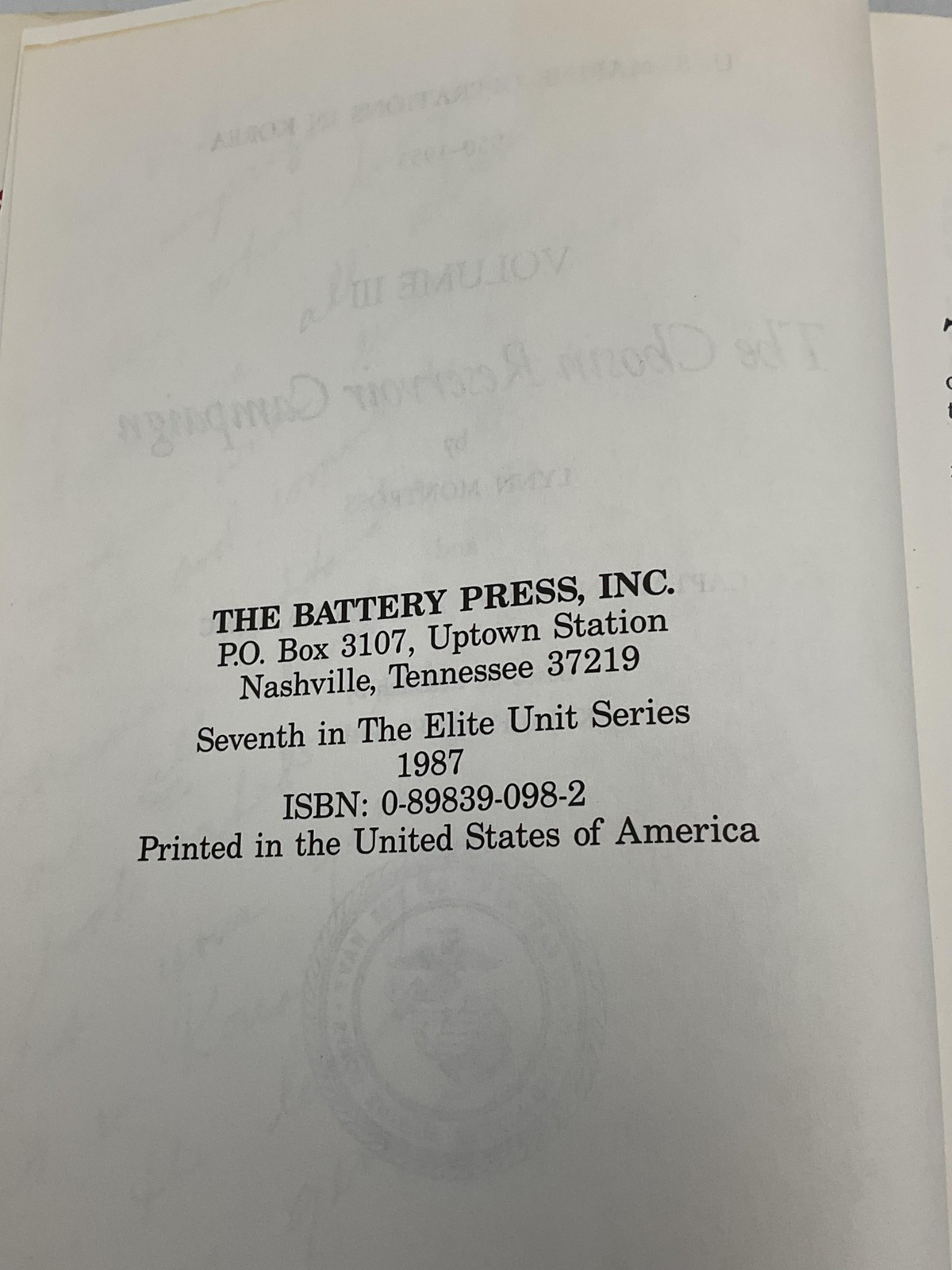 Vintage The Chosin Reservoir Campaign Montross Canzona Battery Press HC DJ USA
