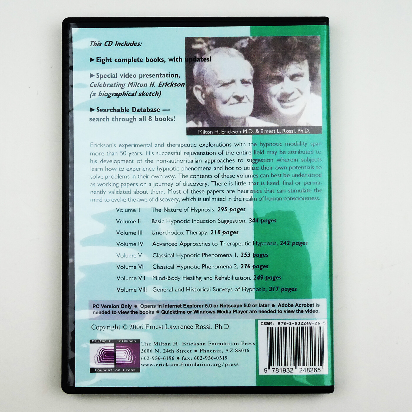 THE COLLECTED PAPERS OF MILTON H. ERICKSON CD-ROM Hypnosis Complete Works NLP