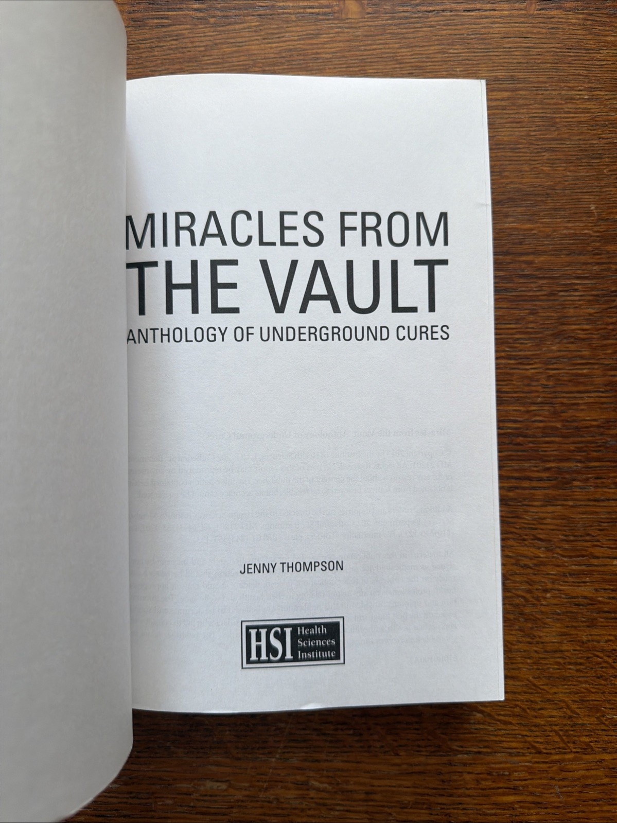 Miracles from the Vault: Anthology of Underground Cures – Jenny Thompson SC