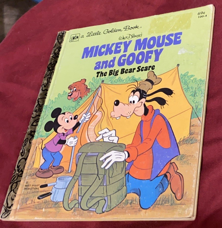 A Little Golden Book Mickey Mouse And Goofy The Big Bear Scare Vintage 1978