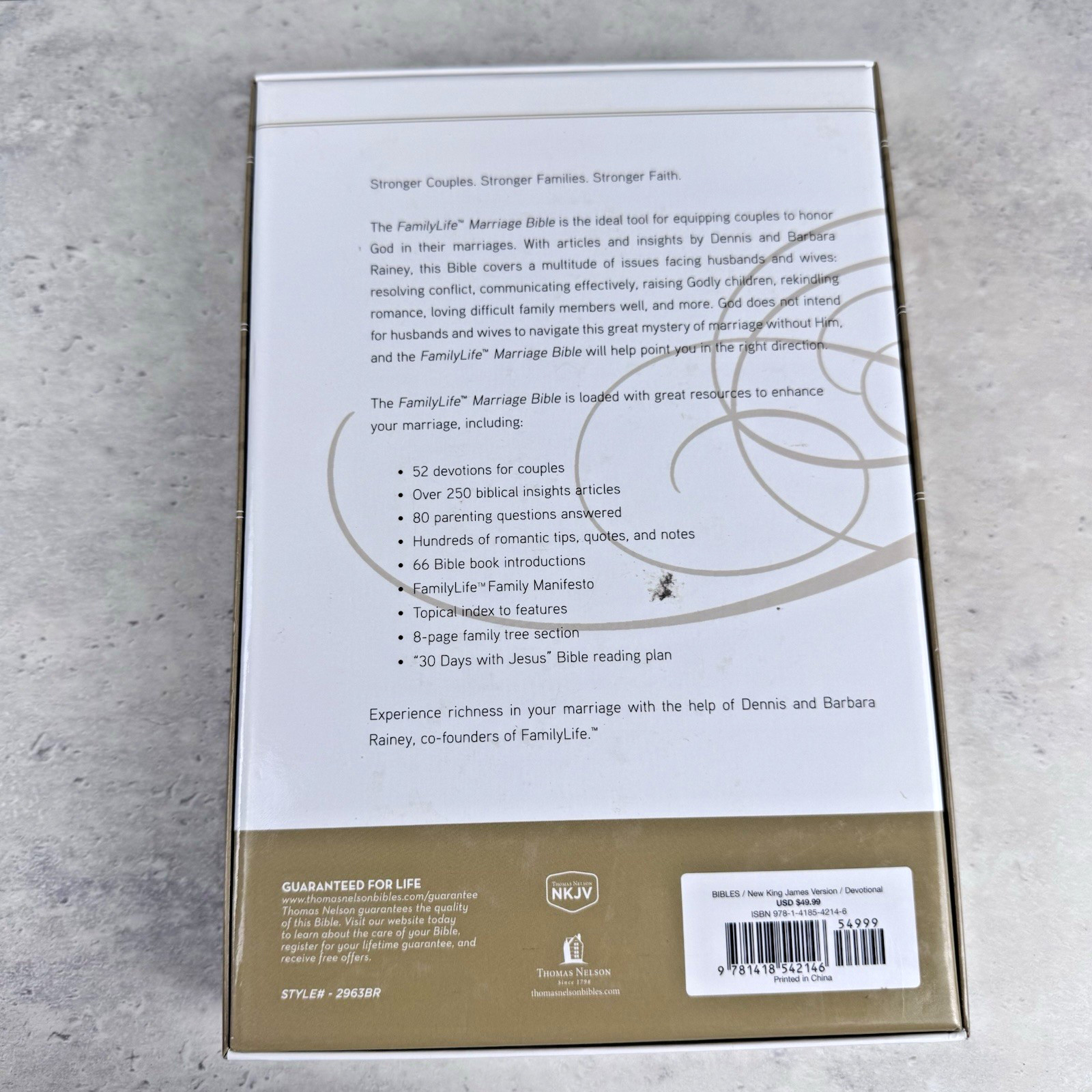 Family Life Marriage Bible NKJV Dennis & Barbara Rainey Holy Box Devotions
