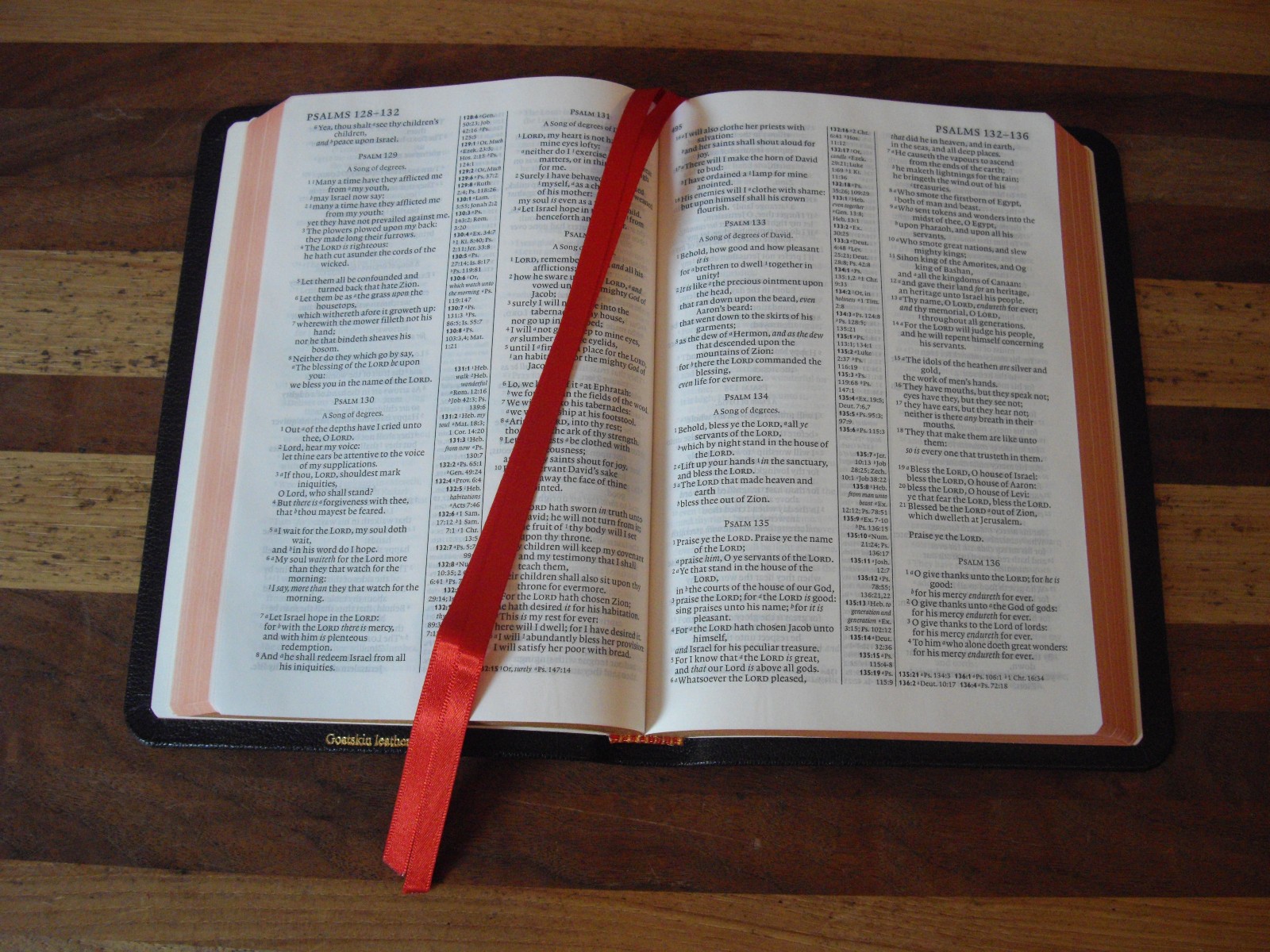 Cambridge Black Genuine Goatskin Leather Pitt Minion KJV Reference Bible