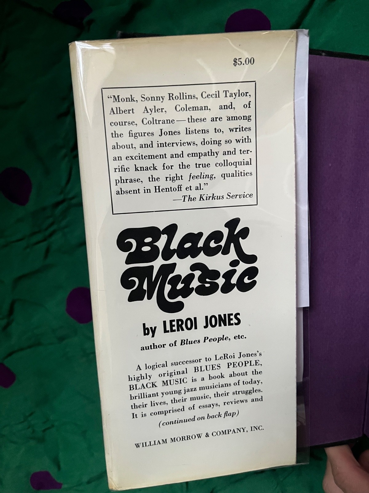 Black Music by LeRoi Jones, First edition, Morrow, 1967