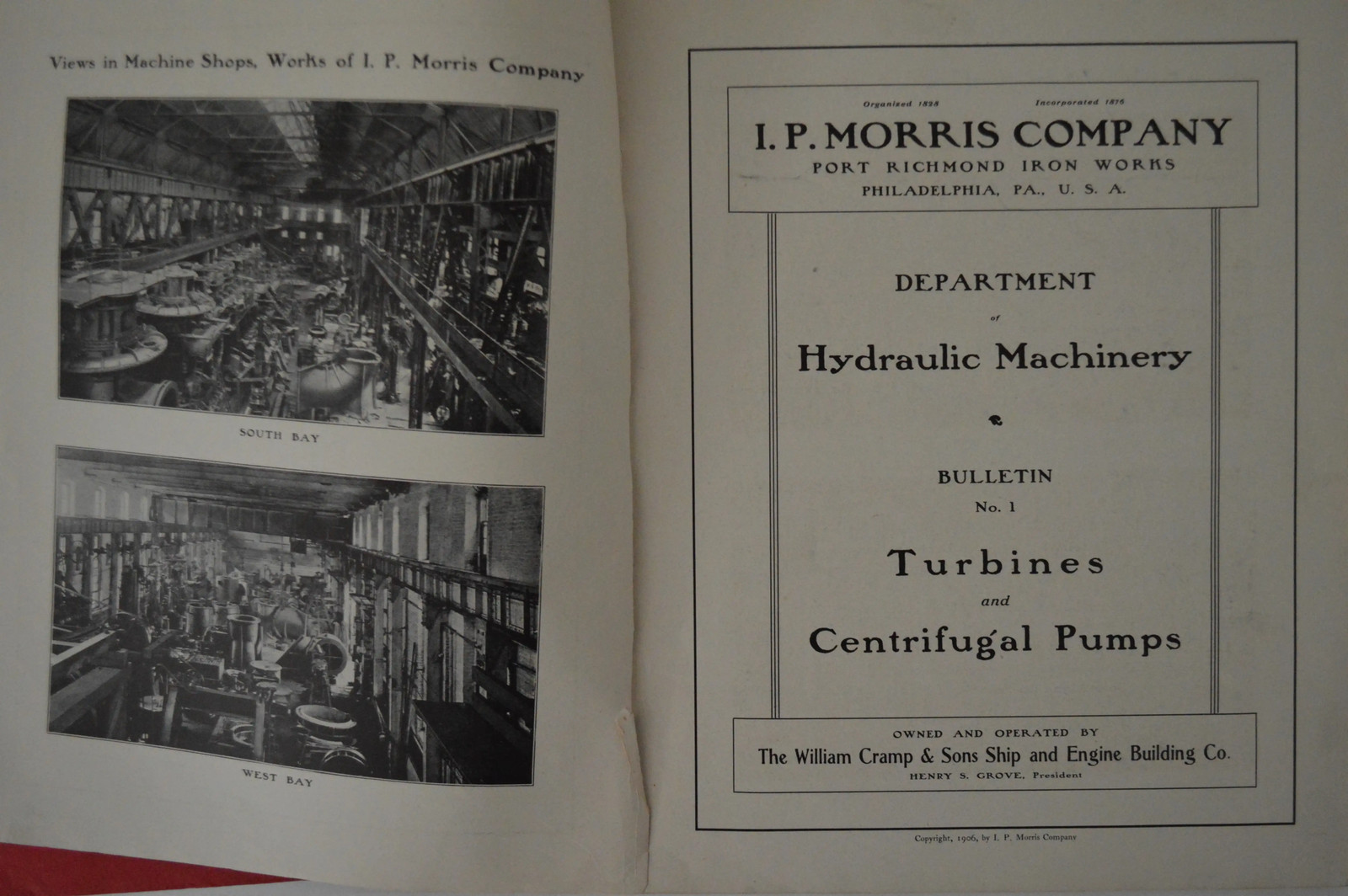 Department Hydraulic Machinery Bulletin No. 1 Turbines & Centrifugal Pumps I.P..