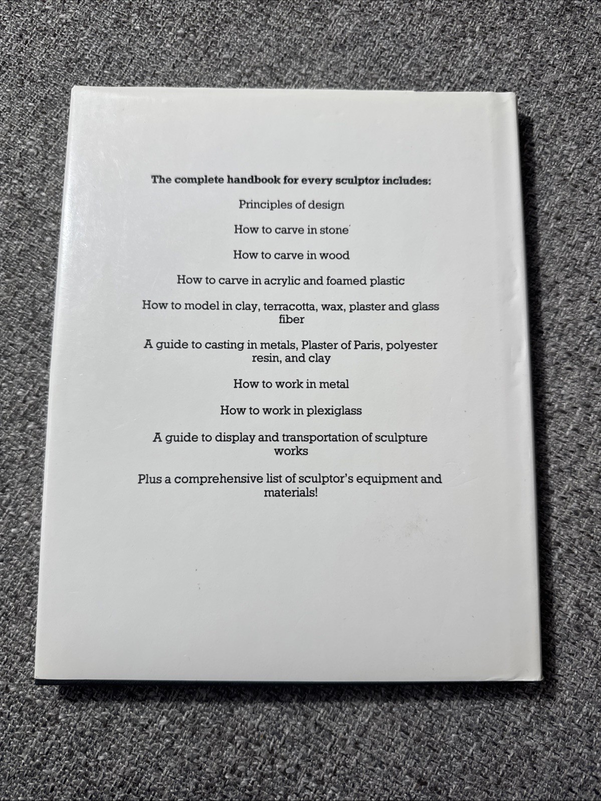 The Sculptors handbook 62 pages hardcover art craft book 1984