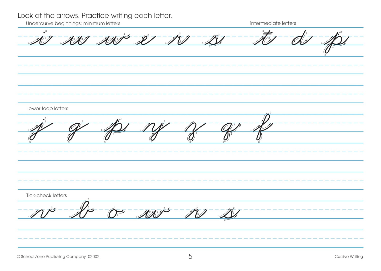 School Zone Cursive Writing Workbook, 3rd-4th Grade Handwriting Practice
