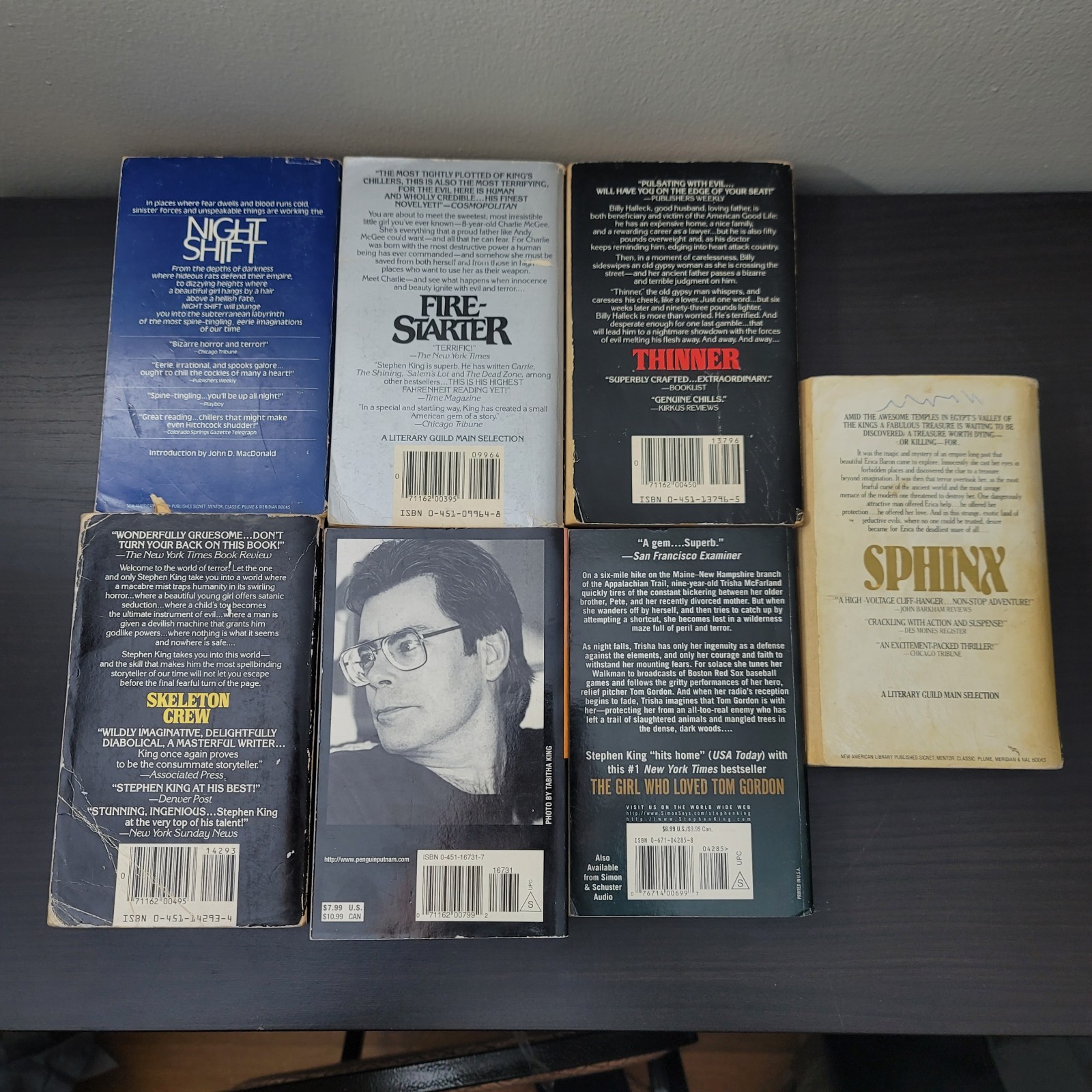 6 Stephen King Paperback book lot – Night Shift, Firestarter, Skeleton Crew more