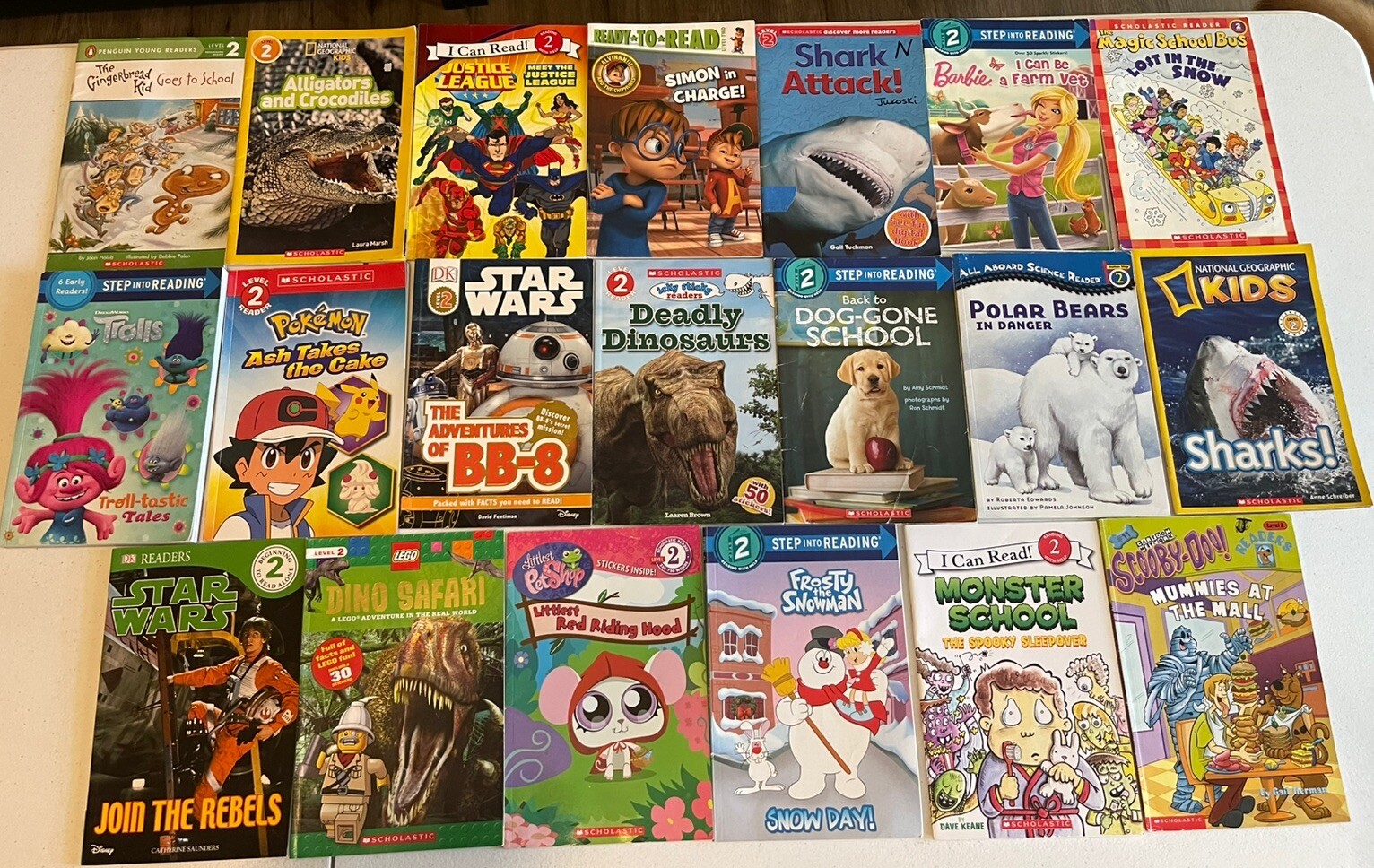 Lot of 20 Level 2 RL~Ready to-I Can Read-Step into Reading-Learn Read Books MIX