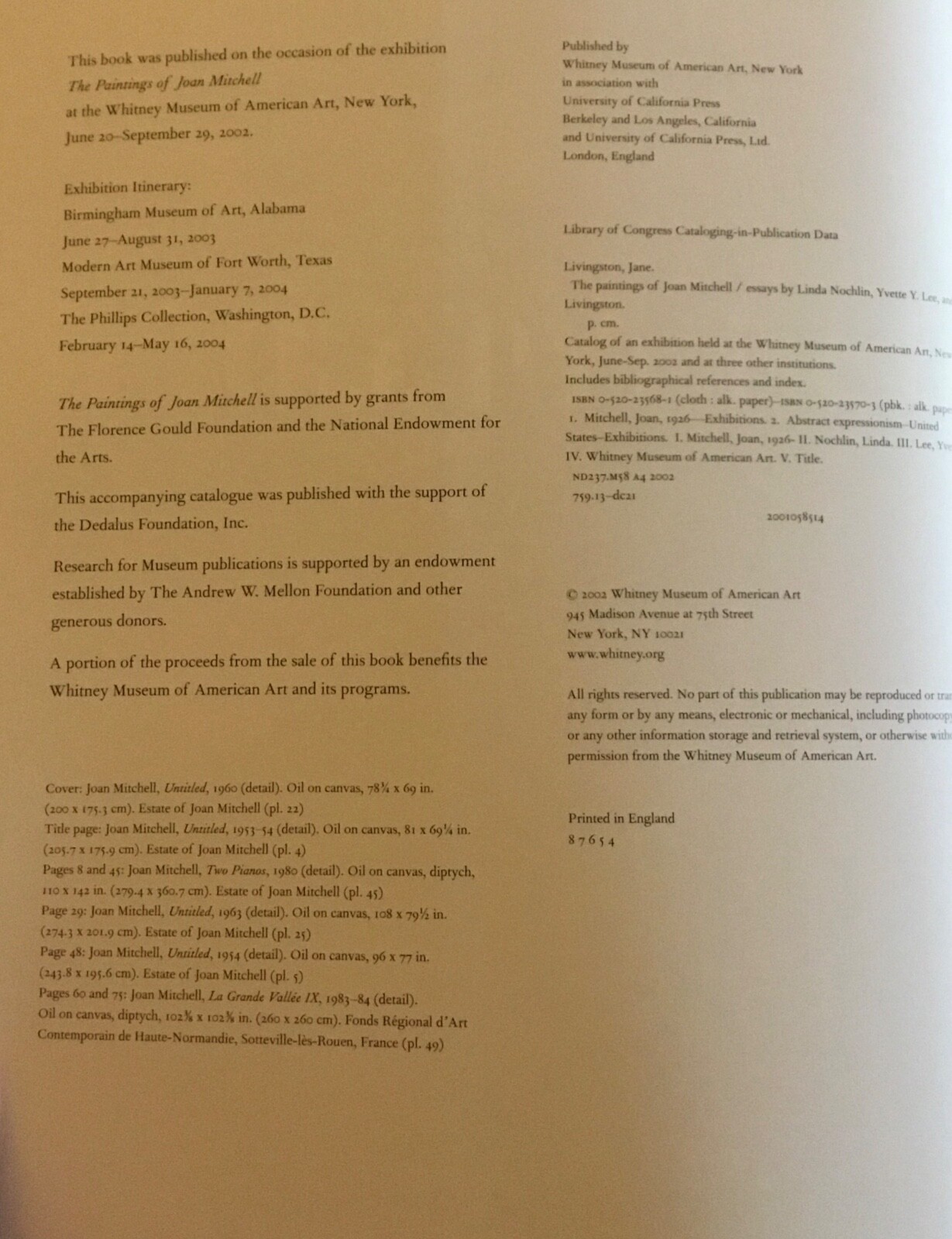 The Paintings of Joan Mitchell / Jane Livingston, Trade