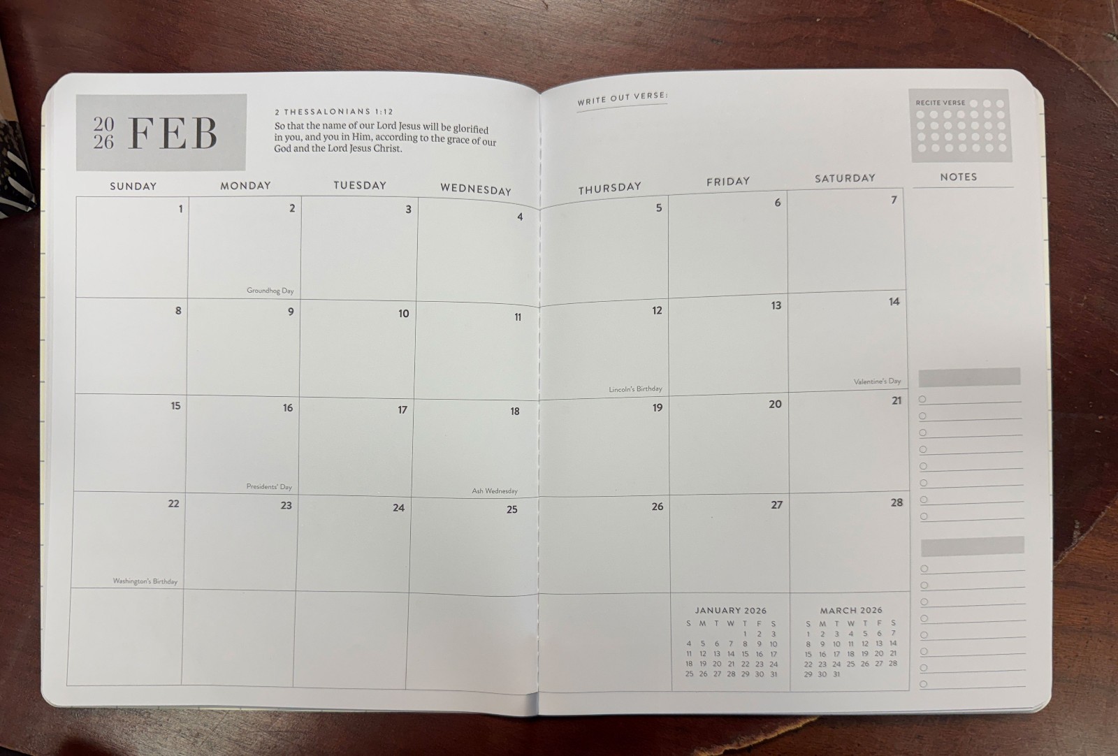 2026 “Praying Always” 17-Month Day Planner – OCEAN GREY (Sep 2025 – Dec 2026)