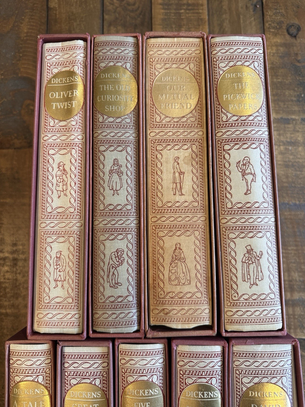 Lot of 9 VTG Heritage Press Illustrated Works of CHARLES DICKENS w/Slipcases