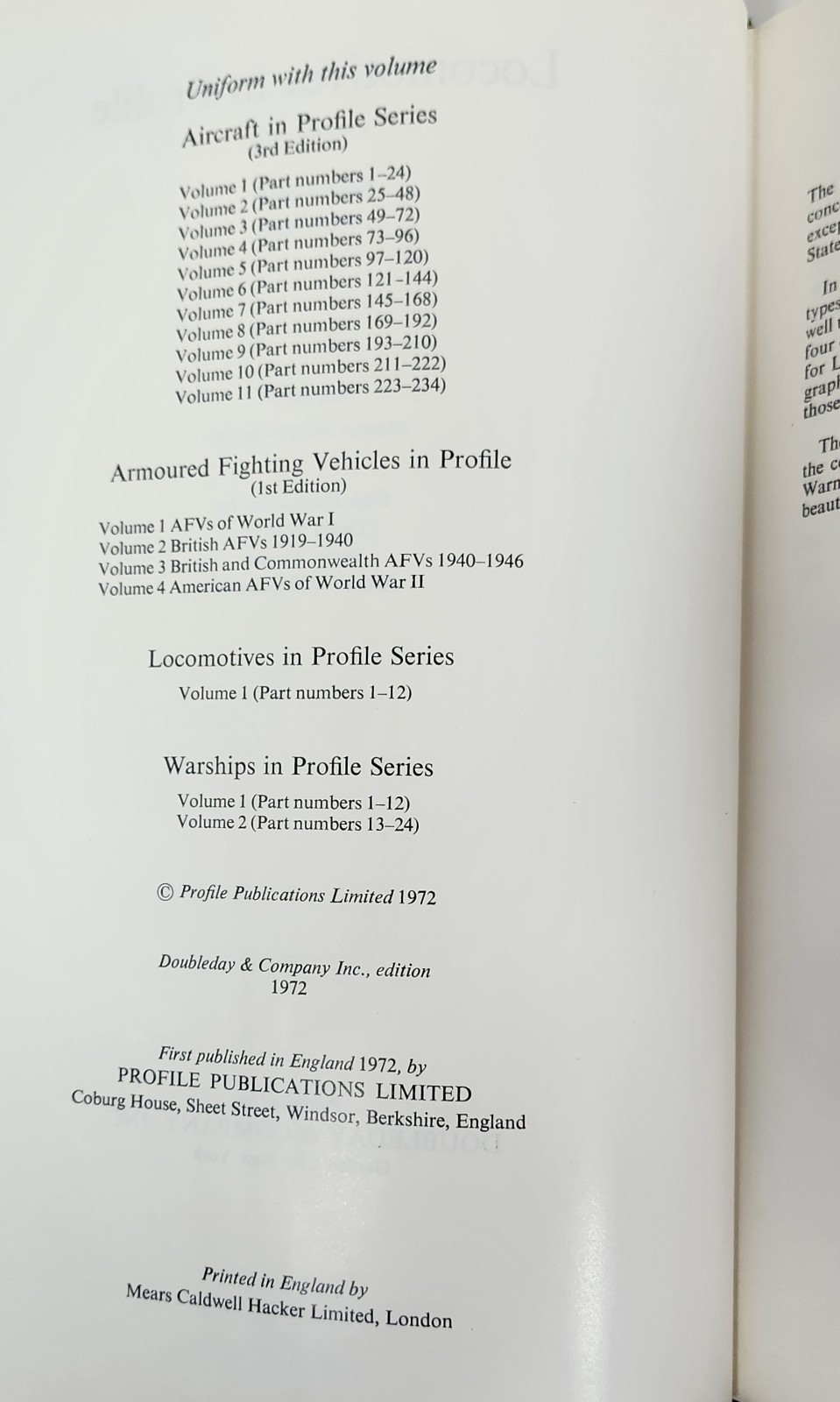 Locomotives in Profile Vol. 1 & 2 by Brian Reed (1971 HC)
