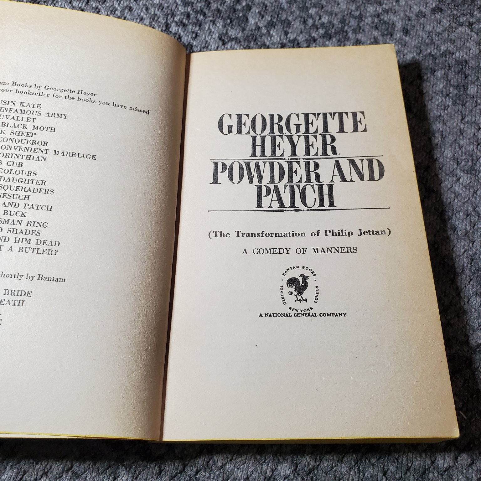 Powder & Patch Georgette Heyer 1970 Regency Romance Bantam Books