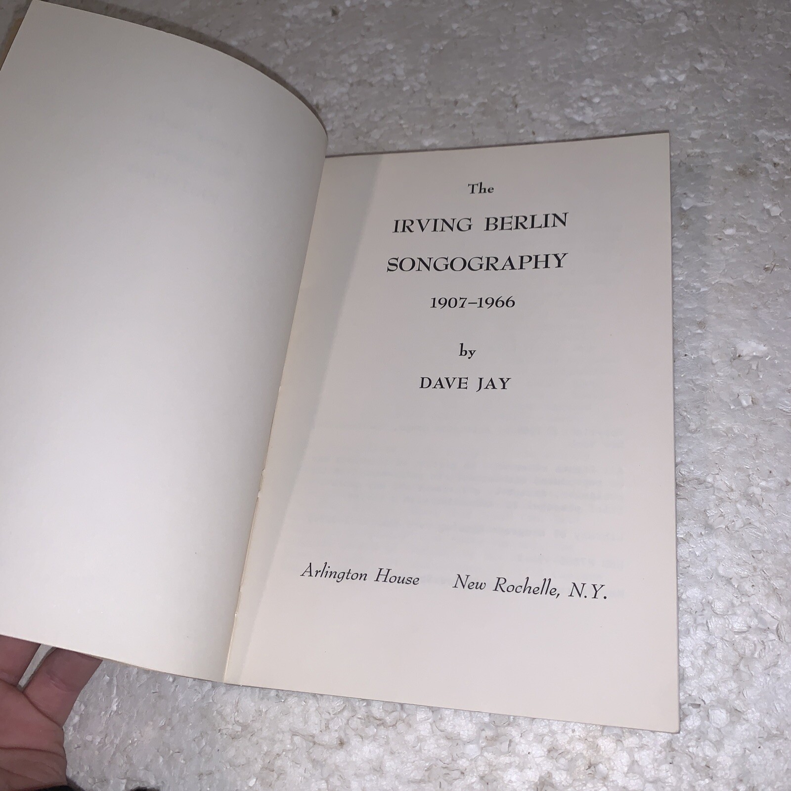 THE IRVING BERLIN SONGOGRAPHY 1907-1966 By Dave Jay 1969 Paperback