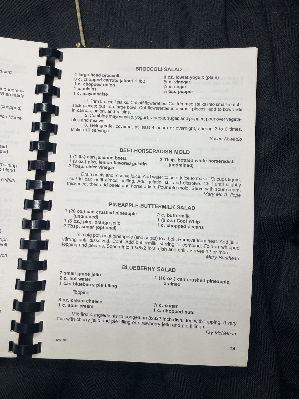 Cherished Recipes Vol.2 McPherson Presbyterian Church 1992 Spiral Cookbook