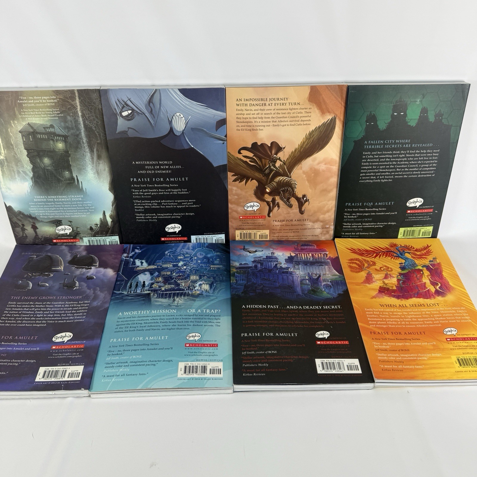 AMULET Kazu Kibuishi Graphic Novel Series PB book 1 2 3 4 5 6 7 8 Set Lot of 8