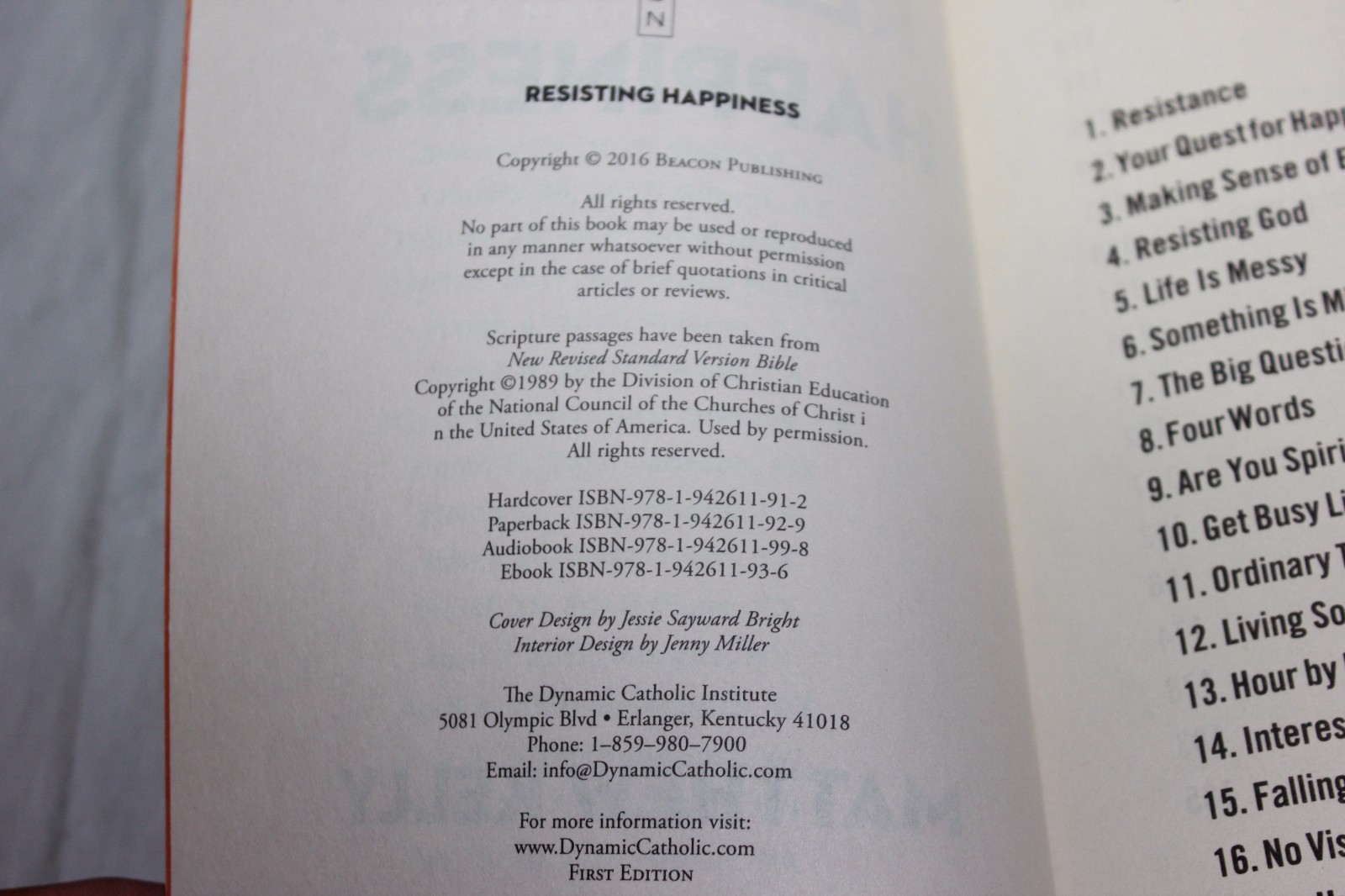 RESISTING HAPPINESS BY MATTHEW KELLY (DNT #68 G-2)