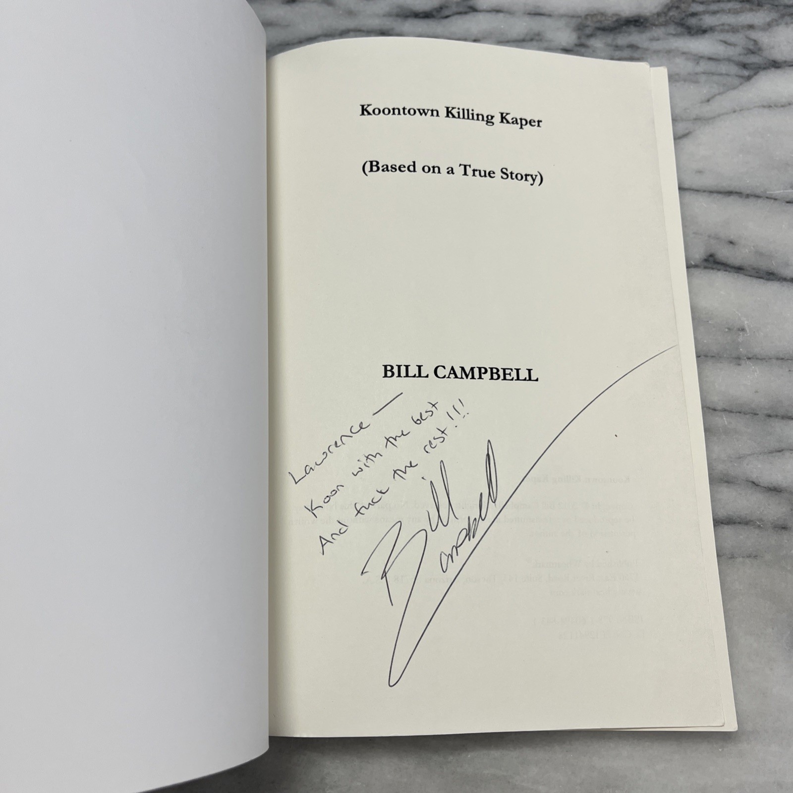 Koontown Killing Kaper by Bill Campbell SIGNED 2012 Wheatmark Satire Humor Ppbk