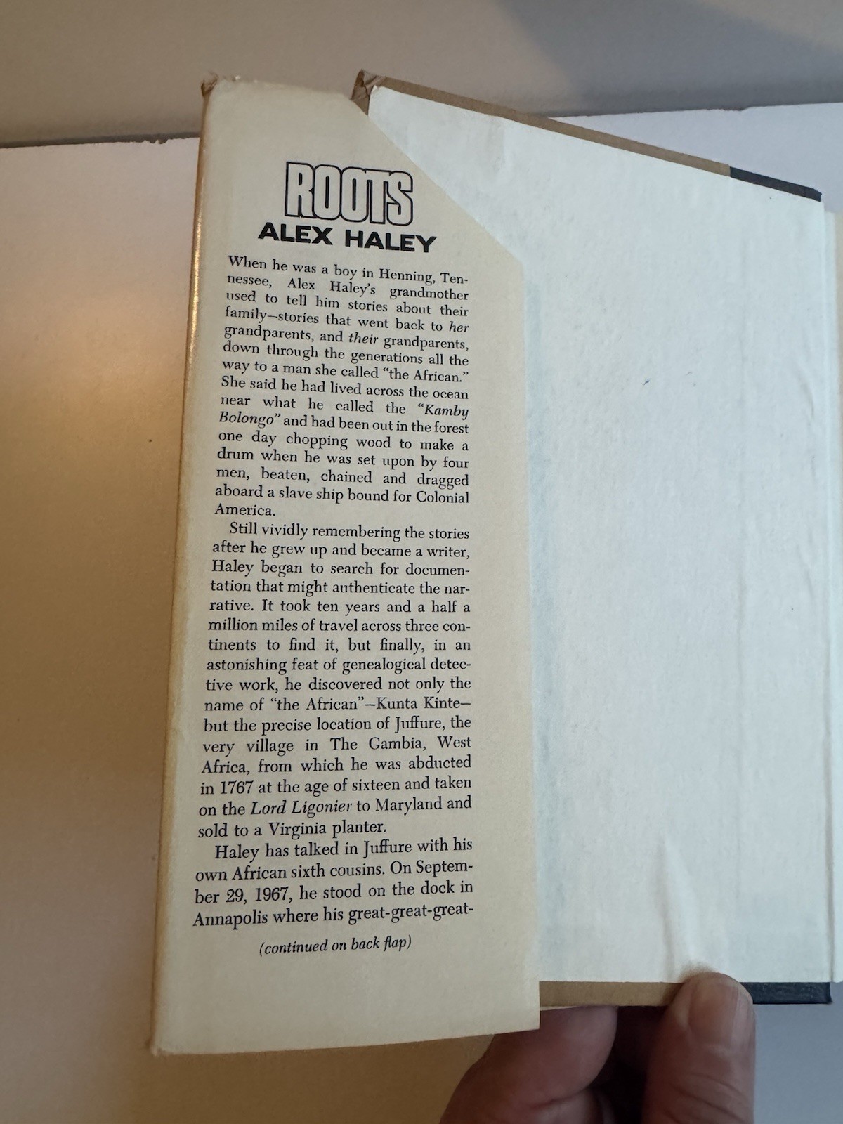 Roots Alex Haley 1976 HCDJ Early Edition Doubleday Classic Historical -Free Ship