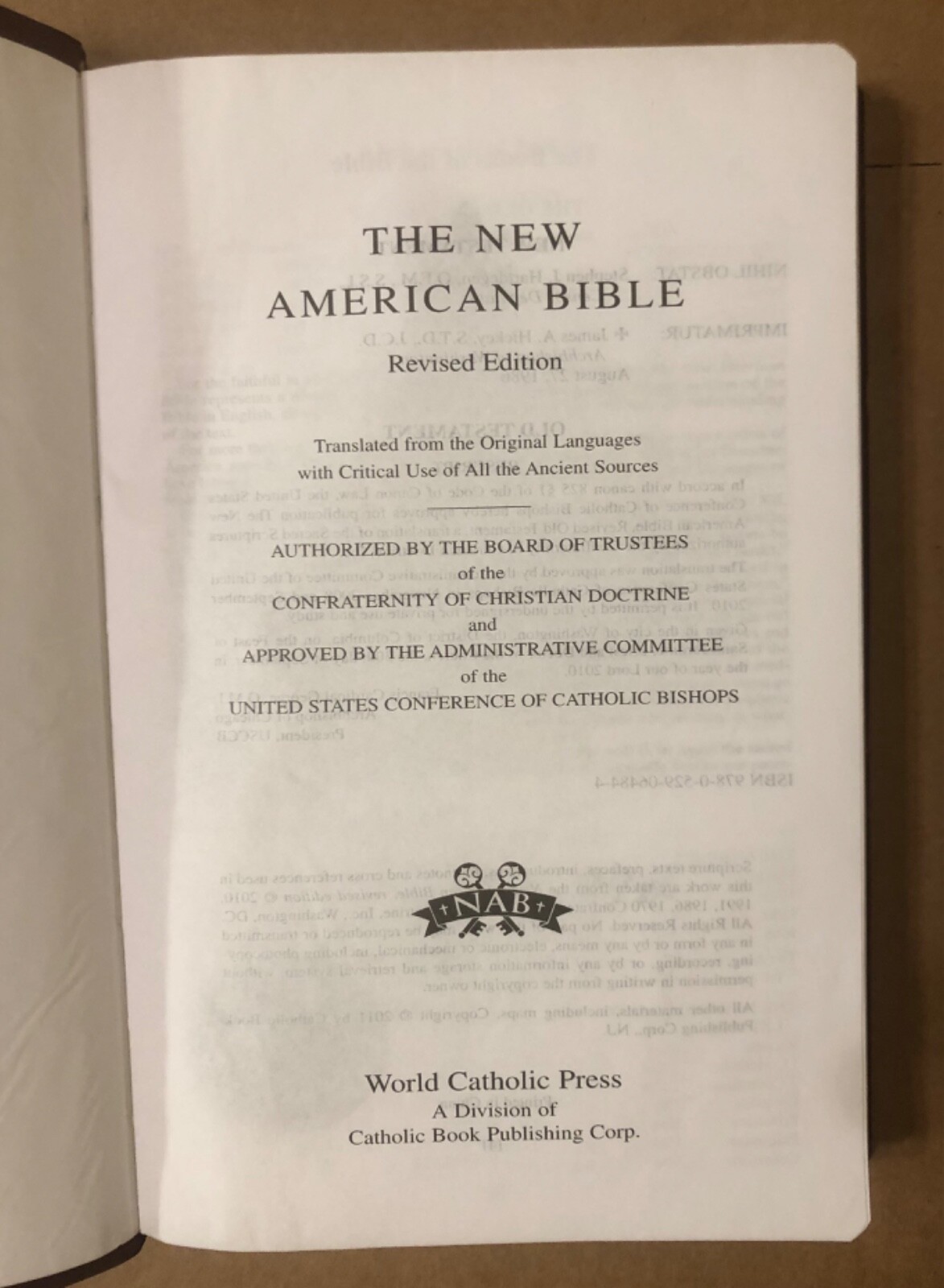 The New American Bible Catholic World Press 2011