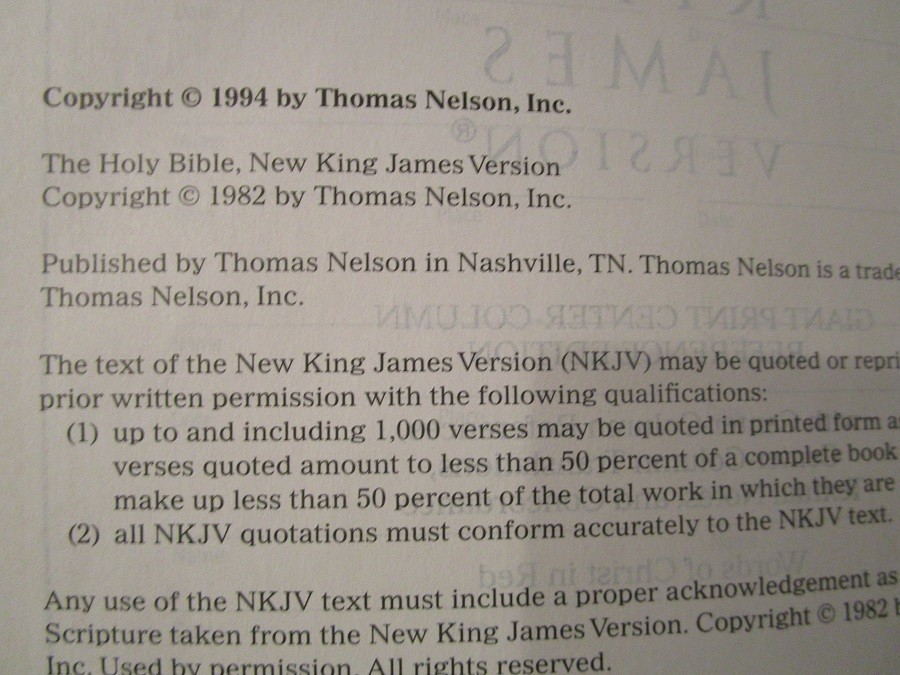 NKJV Reference Bible -Giant Print 13pt *INDEXED* Navy/Brown Imit Leather NEW!