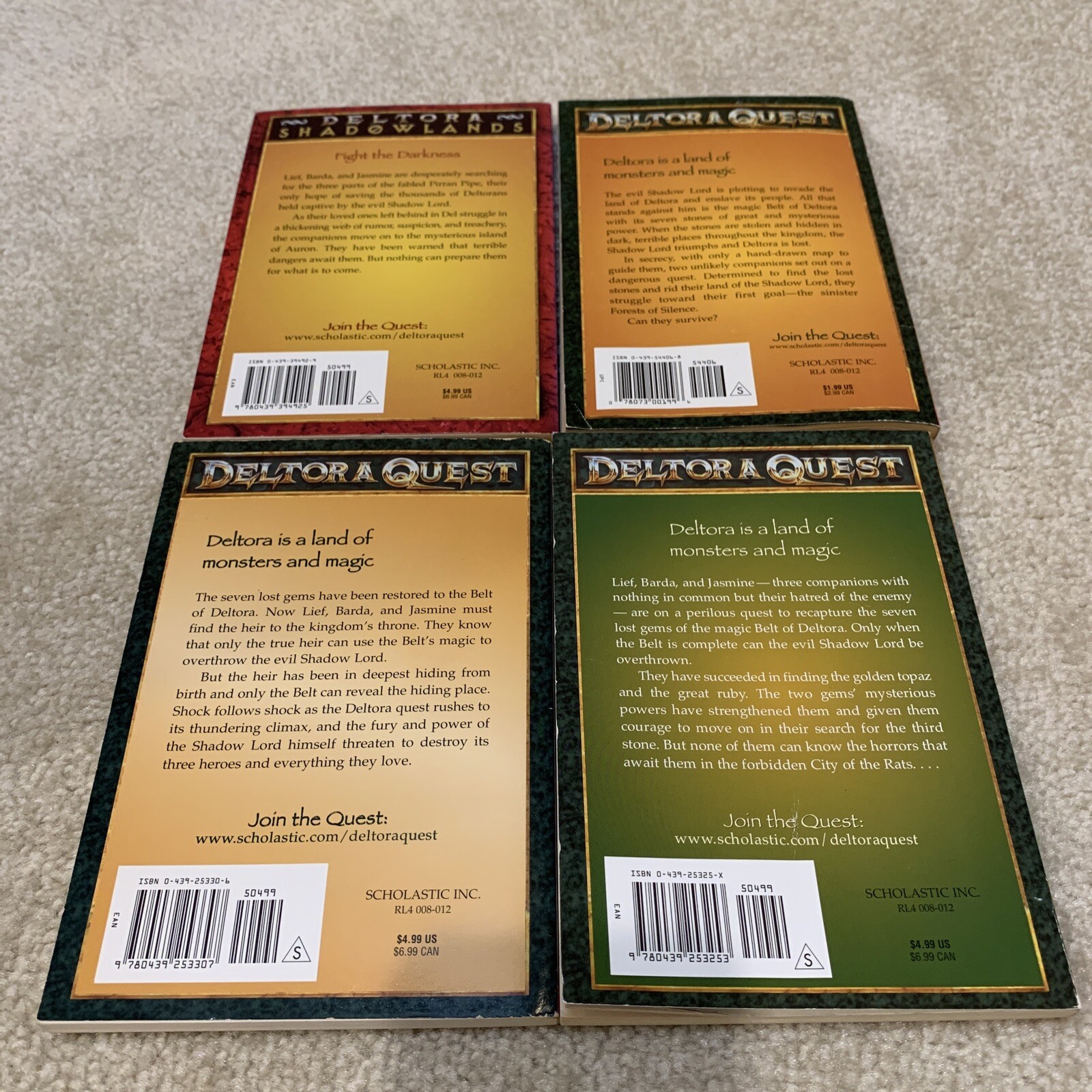 Deltora Quest Shadowlands Lot of 4 Paperback Books 1 2 3 8 Emily Rodda