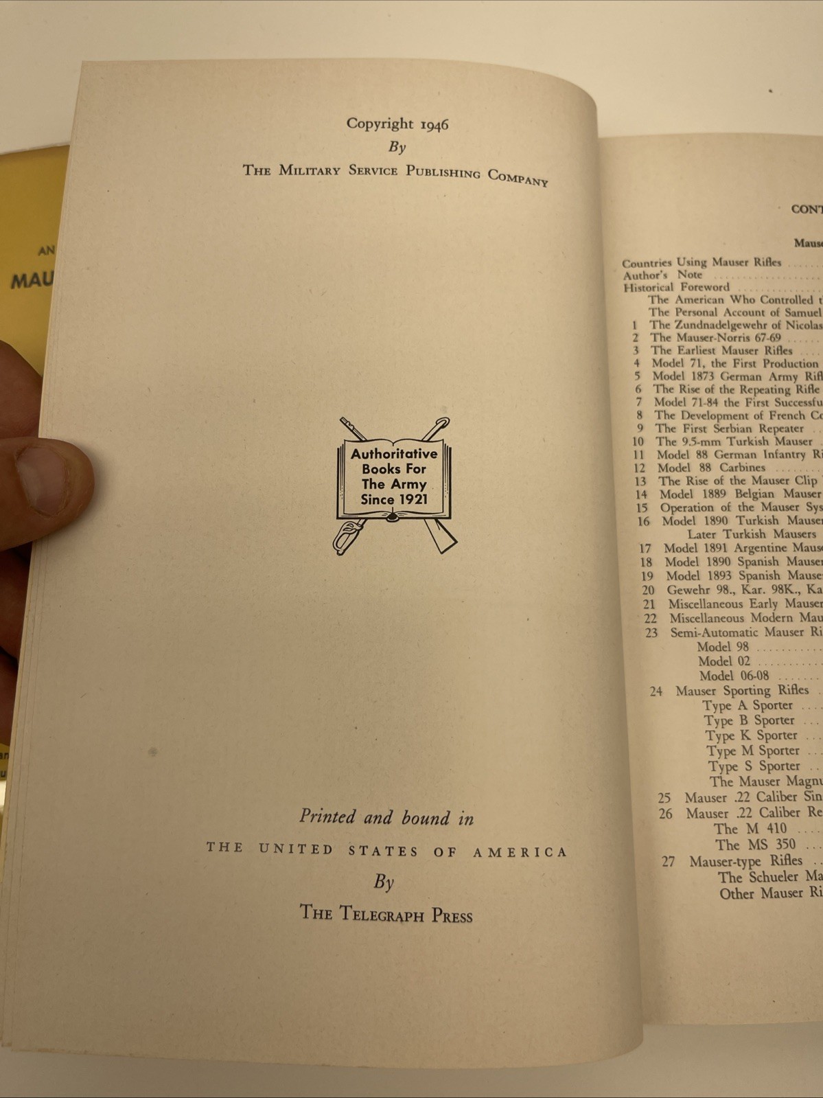 Mauser Rifles and Pistols – by W.H.B. Smith 1st Edition Printing 1946