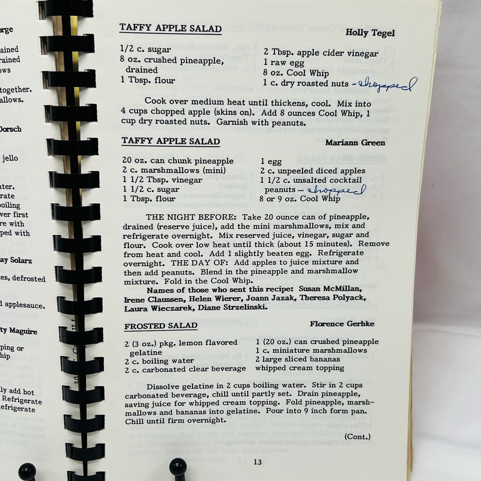Sts. Peter & Paul Church Cookbook 1986 Cary Illinois Spiral Bound 146 Pages