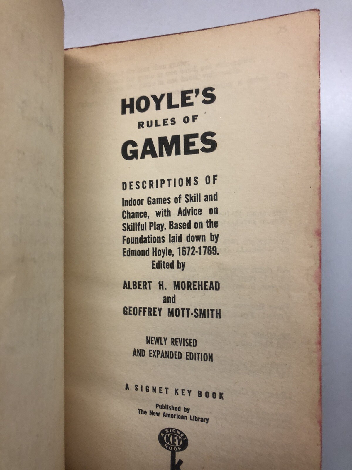 Hoyle’s Rules of Games by Albert H. Morehead and Geoffrey Mott-Smith 1963