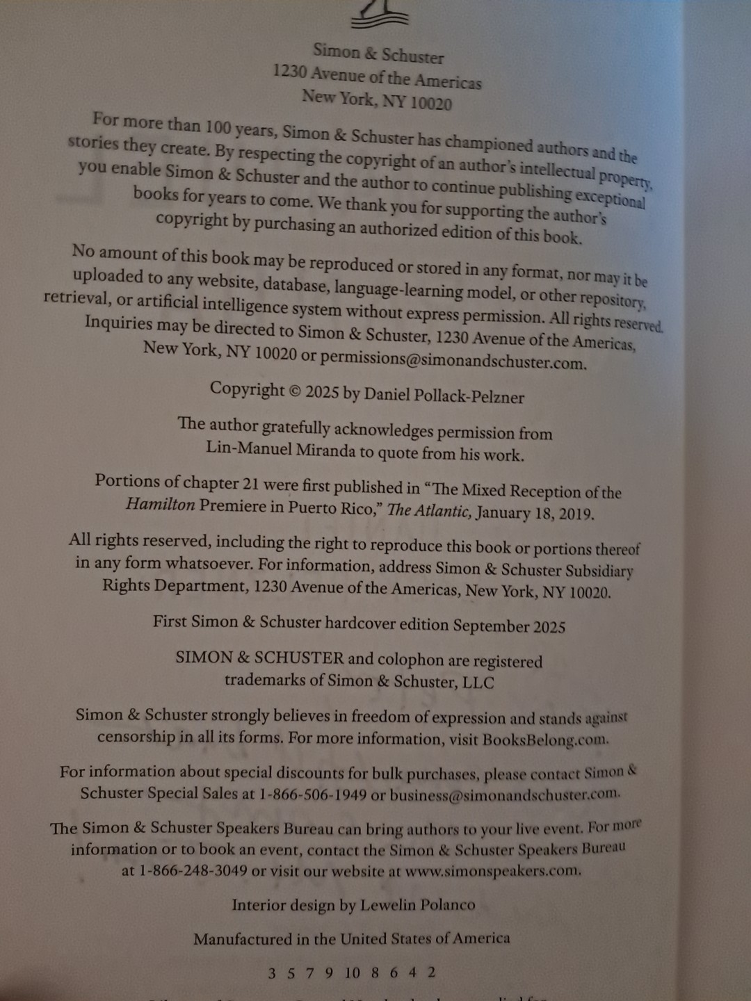 Lin-Manuel Miranda: The Education of an Artist by Daniel Pollack-Pelzner SIGNED