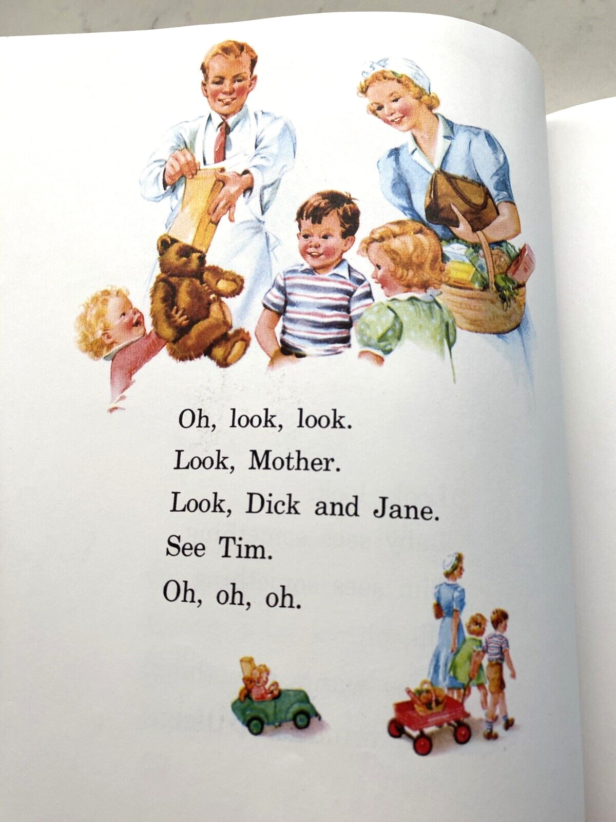 2 Vtg Books Storybook Treasury Dick & Jane Jack & Janet Hardcover 50s Read Funny